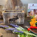 Christmas Moose Wood Box Centerpiece – Rustic Woodland Cabin Decor