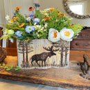 Moose Wood Box Centerpiece – Handcrafted Wood Burned Decor