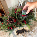 Christmas Black Bear Wood Box Centerpiece – Rustic Woodland Decor