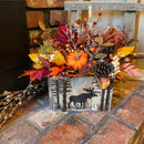 Fall Moose Wood Box Centerpiece – Rustic Cabin & Lodge Decor
