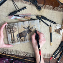 Fall Moose Wood Box Centerpiece – Rustic Cabin & Lodge Decor