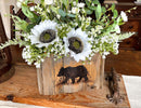 Meadow Black Bear Wood Box Centerpiece – Rustic Woodland Decor