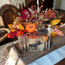 Fall Moose Wood Box Centerpiece – Rustic Cabin & Lodge Decor