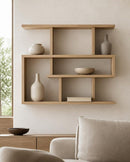 The Meridian Wooden Wall Display Shelf Handcrafted Geometric Wall Decor