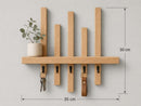 Oak Entryway Wall Shelf Handmade Wall-Mounted Key Holder